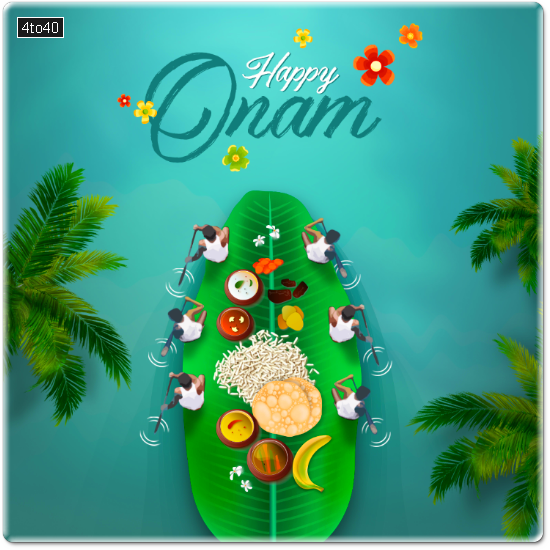 Happy Onam Festival Greeting Card