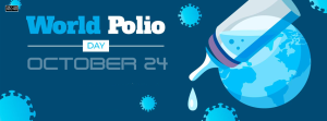 Flat world polio day Facebook cover banner