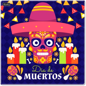 Hand drawn Dia de Muertos Greeting Card