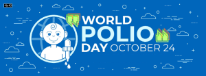 Flat world polio day social media cover template