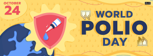 Hand drawn flat world polio day social media cover template