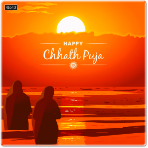 Hand drawn Chhath Puja greeting card