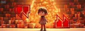 Cartoon style young girl celebrating christmas Facebook Banner / Poster