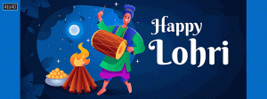 Free vector gradient Facebook Banner for Lohri festival celebration