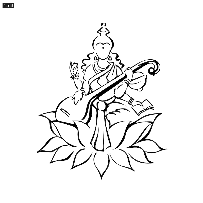 Saraswati is often depicted as riding on a swan