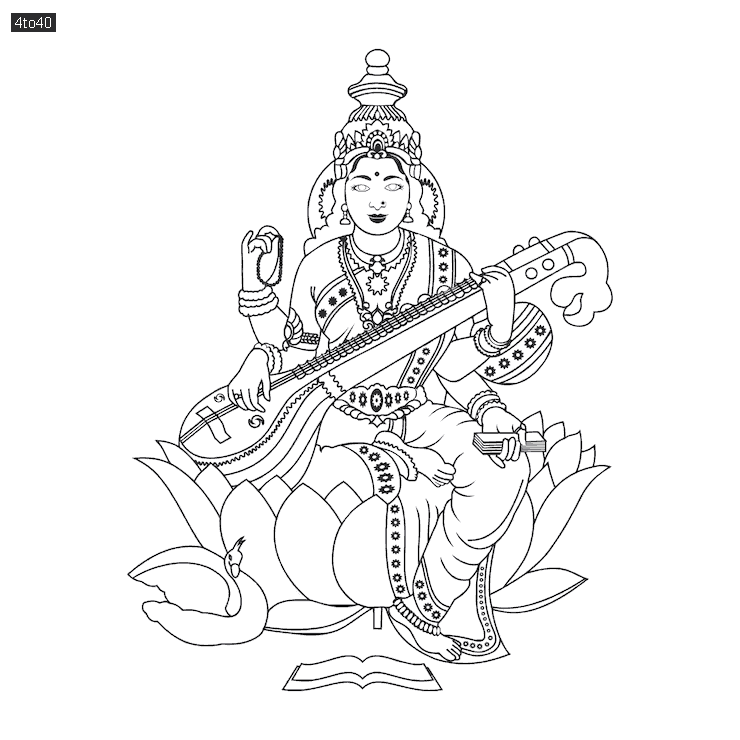 Saraswati is the goddess of wisdom, knowledge, truth, and the creative arts