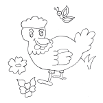 Simple Hand Embroidery Designs Sketches 03: Rooster