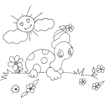 Simple Hand Embroidery Designs Sketches 06: Baby Turtle