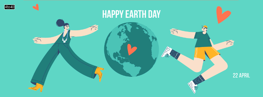 Earth Day Facebook Cover with people and planet