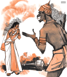 Bhima asked Hanuman to help him find the flowers