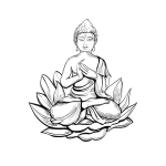 Traditional Lord Buddha Hand Drawn Sketch