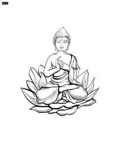 Traditional Lord Buddha Hand Drawn Sketch