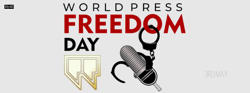 World Press Freedom Day illustration and text simple design Facebook banner