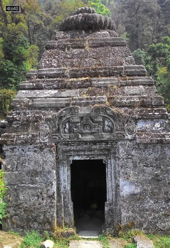 Ancient rock temple in Binsar