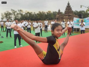 International Yoga Day 2022 live demonstration at Shore Temple Mahabalipuram by National Institute of Siddha
