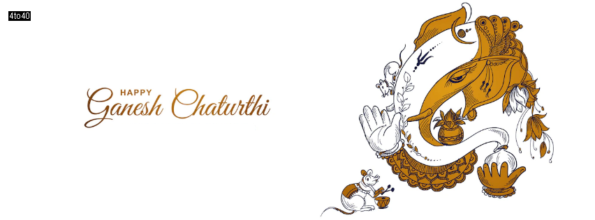Decorative Lord Ganesha for Ganesh Chaturthi Festival Facebook Banner