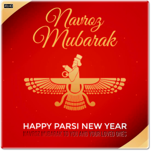 Gradient Parsi New Year hand-made Greeting Card