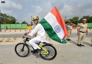 Union Minister G Kishan Reddy flagged of a 'Har Ghar Tiranga Bike Rally' in the National Capital