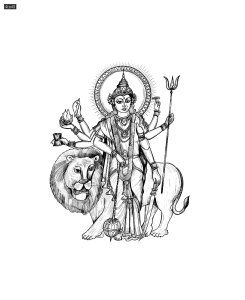 Beautiful happy Navratri illustration