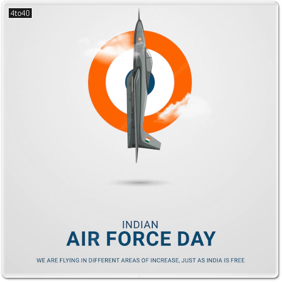 Indian Air Force Day Vector Illustration Greeting Card