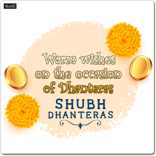 Warm wishes on the occasion of Dhanteras to you. May you are blessed with prosperity and good health in life.
