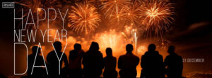 New Year Celebration, fun, fire and explosions Facebook Banner