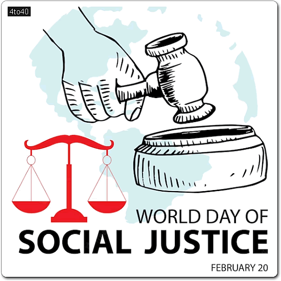 World Day of Social Justice concept greeting card