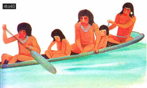 Indian in canoe on the river Mapuera