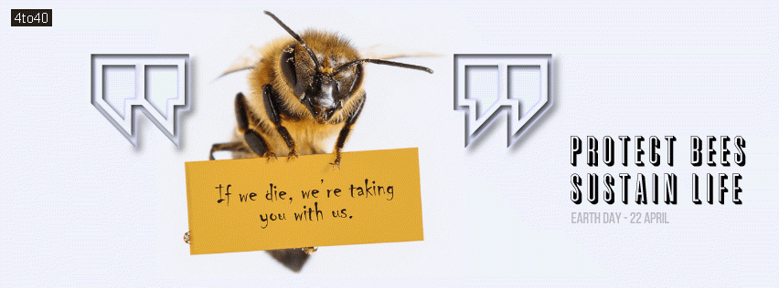 PROTECT BEES - SUSTAIN LIFE - Earth Day Banner