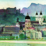 University town of Salzburg was the birthplace of Wolfgang Amadeus Mozart