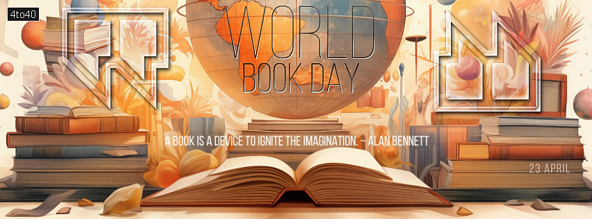 World Book Day Banner Poster with Alan Bennett quote