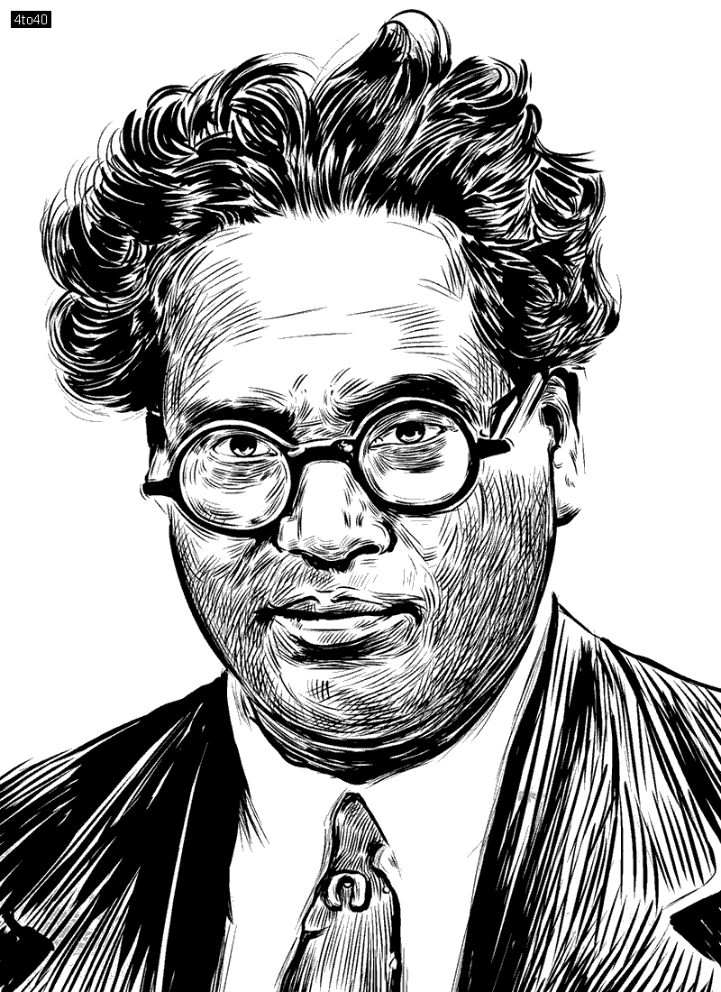 Young Bhimrao Ramji Ambedkar Sketch For Colouring for Teenagers