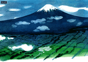 Mt Egmont, an extinct volcano, rises high above the surrounding grasslands