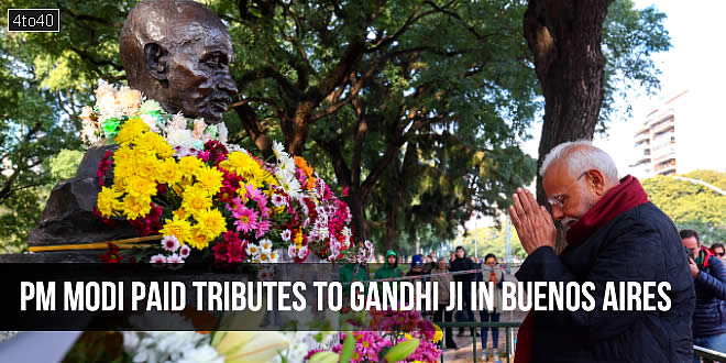 PM Modi paid tributes to Mahatma Gandhi in Buenos Aires