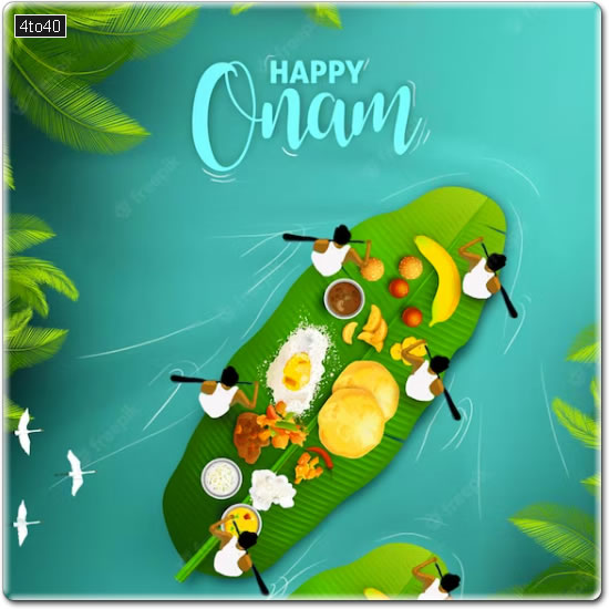 Happy Onam Celebration wishes greeting card
