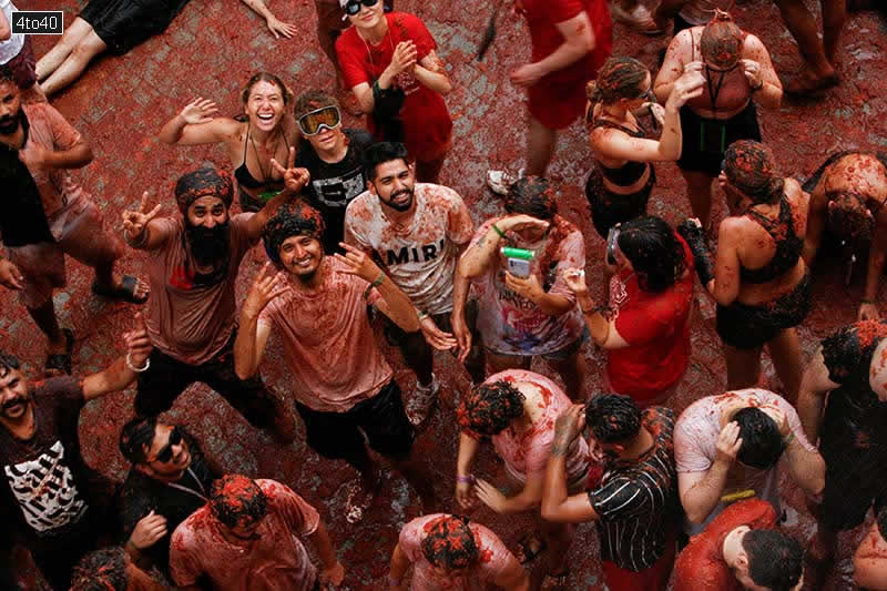 La Tomatina Festival happens annually during the last wednesday of August