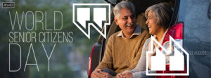 World Senior Citizens Day Facebook Banner - Indian Senior Citizen Couple