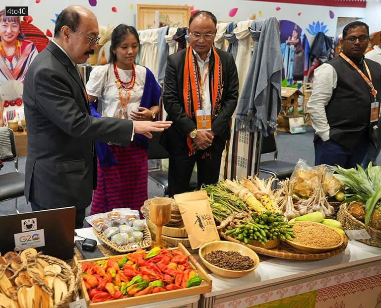 G20 Chief Coordinator Harsh Vardhan Shringla visits the G20 Crafts Bazaar, an exhibition-cum-sale, during the G20 Summit at the Bharat Mandapam, on September 9, 2023 in New Delhi, India.