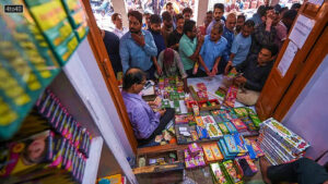 People in the national capital also rushed to buy green crackers for Diwali