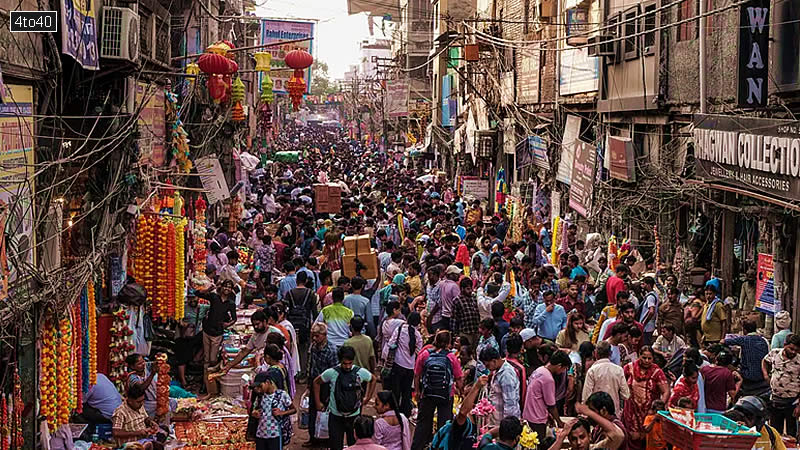 The streets of Delhi's Sadar Bazar area witnessed a sea of people on October 18, 2025