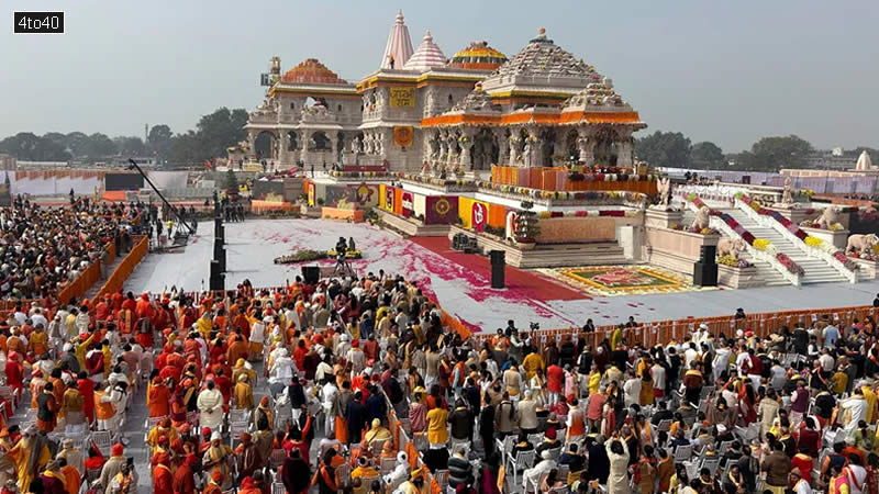 PM Modi reached Ayodhya earlier in the day to take part in the auspicious ceremony.