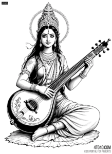Goddess Saraswati with Veena in Hand