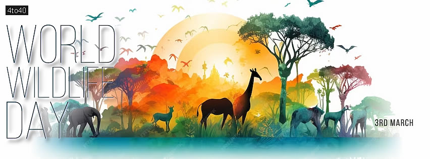 World Wildlife Day background with animals