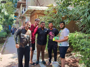 Wet Holi or say Water Holi at Cosy Apartments