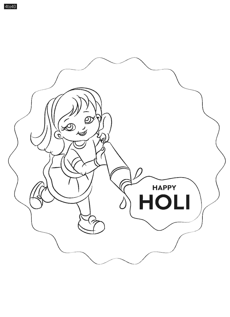 Hindu Festival of colours in india holi coloring book