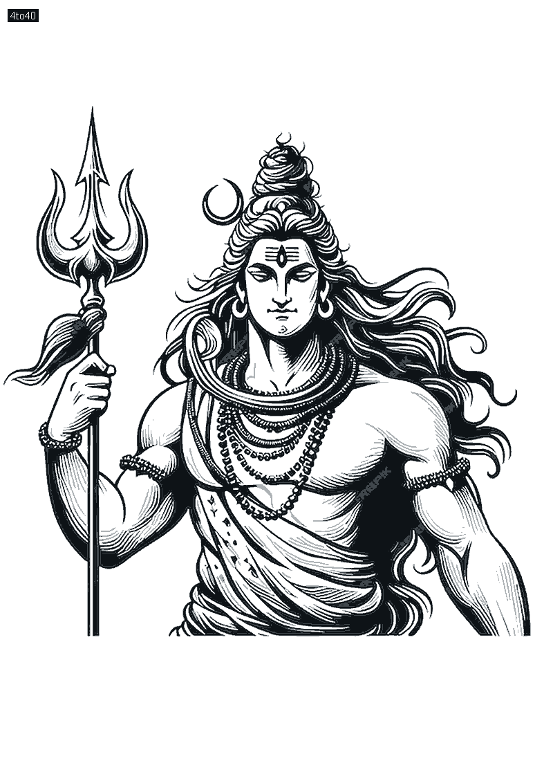 Shiva holding a trishula