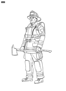 Printable firefighter coloring page