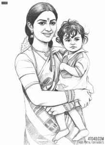 Hindu Mother coloring page
