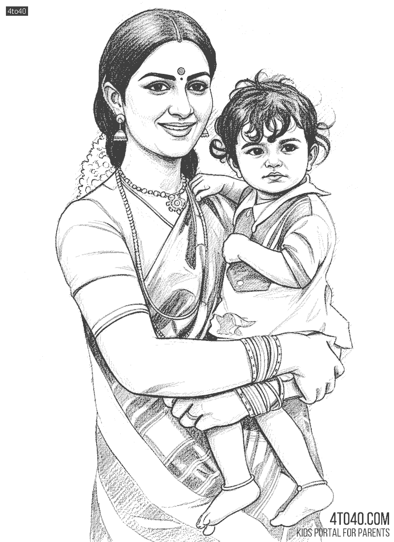 Hindu Mother coloring page