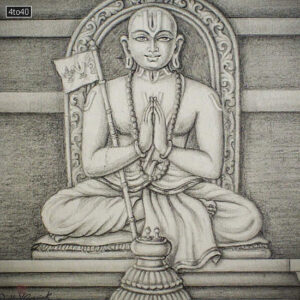 Ramanuja Acharya Pencil sketch by Drdha Vrata Gorrick